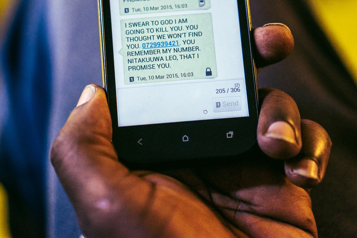 A text message a gay refugee from Uganda received from an unknown number